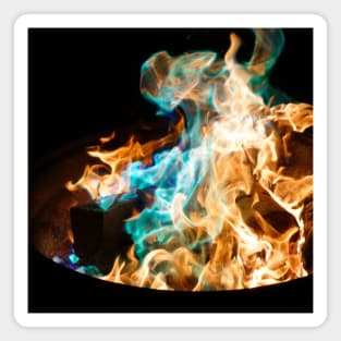 SCENERY 99 - Orange Blue Flame Fire Burning Magnet